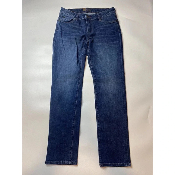 Kut from the Kloth Jeans Womens 6 Blue Denim Straight Leg Flat Front Streetwear - Picture 2 of 8
